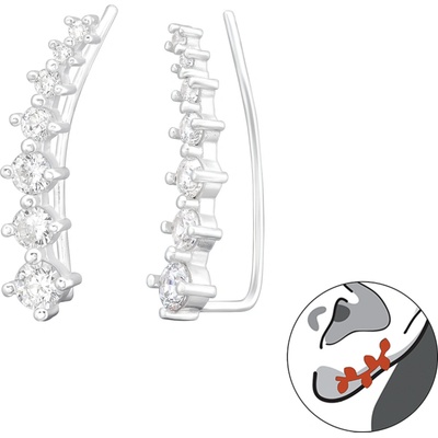 iŠPERKY Strieborné náušnice ear cuff ID|313588