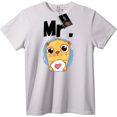 NOONEBRAND Тениска Мистър Хамстер Любов - XL, White