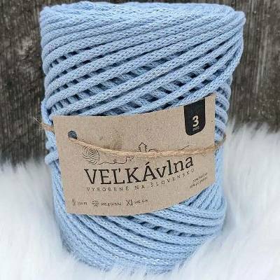 Velká vlna Špagát 3mm Pomněnka s lurexem