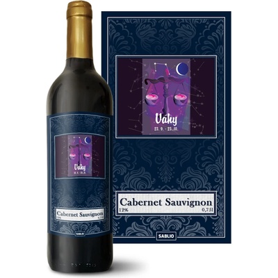 Sablio Váhy Cabernet Sauvignon Červené víno 12 % 0,75 l (holá fľaša)