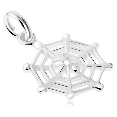 Šperky eshop Stříbrný 925 přívěsek pavučina a malý pavouček V04.27