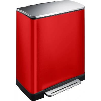 EKO-Europe EKO Кош за разделно събиране на отпадъци с педал E-CUBE - (28 + 18) литра - червен (EKO 926846 - Red)
