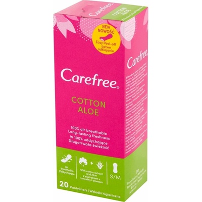 Carefree Bezstarostná bezstarostná bavlna Aloe vložky 20 ks