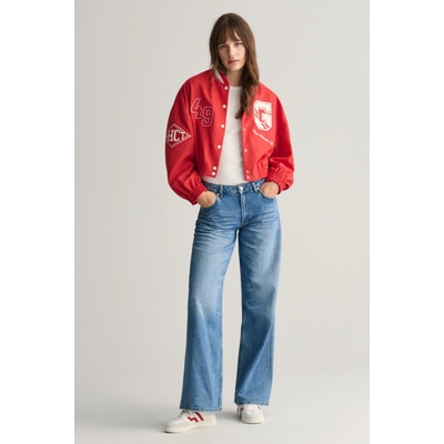 GANT CROPPED VARSITY JACKET červená