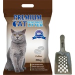 Premium Cat Премиум котешка тоалетна с бентонит - Кафе за котки 20 кг + безплатна лопатка за котешка тоалетна