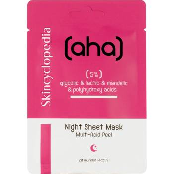 Skincyclopedia Sheet Mask Aha & Pha 5% Vyhladzujúca plátienková maska 1 ks/20 ml