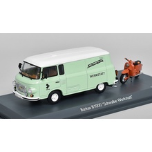 Schuco Barkas B1000 1965 + Motorka Schwalbe KR51 1968 1:43