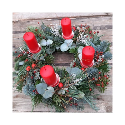 Balkonika Adventní věnec s eukalyptem 30 cm