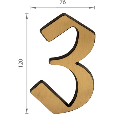 SS - DOMOVÁ ČÍSLICA "3" - 120 mm Výška: 125 mm