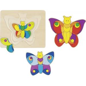 Goki Многослоен детски пъзел Goki - Пеперуда (57899) - baby