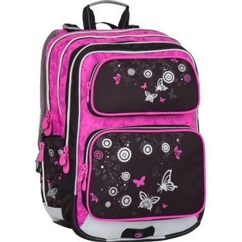 Bagmaster Galaxy 7 B školní batoh fialovo růžová koně