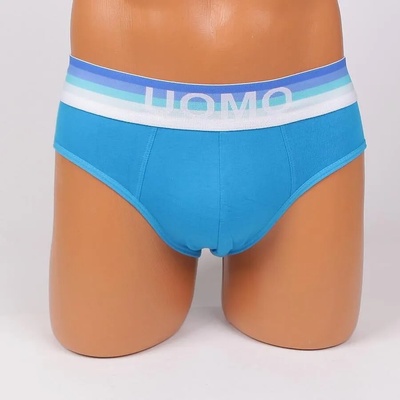 Мъжки слип в светлосиньо с широк външен ластик