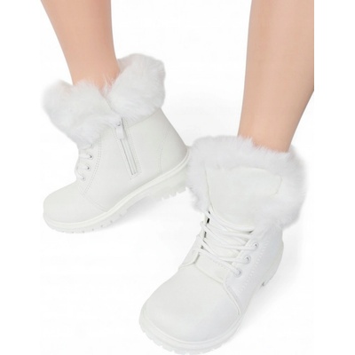 Kozačky na zip módní dětské sněhule trepy s kožešinou