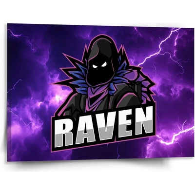 Sablio Obraz FORTNITE RAVEN Fialová búrka - 150x110 cm