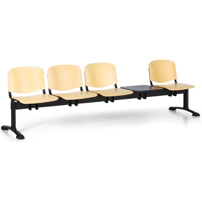 EUROSEAT Dřevěná lavice do čekáren ISO 4-sedák se stolkem