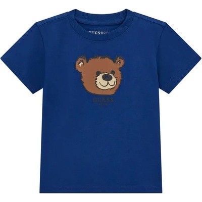 GUESS Синя тениска с къс ръкав за мини момче с мече Guess