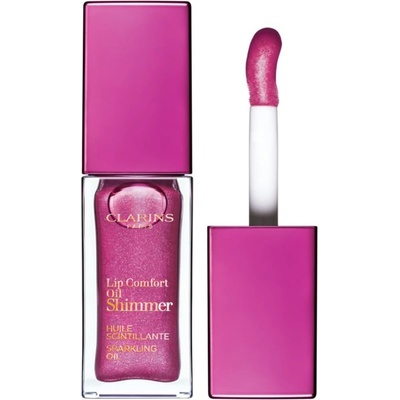 Clarins Lip Comfort Oil Shimmer olej na rty s vícerozměrným leskem 03 Funky Raspberry 7 ml