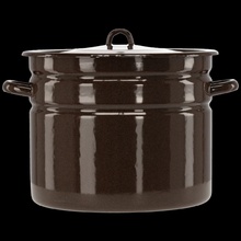 CHOMIK Smaltovaný hrniec s pokrievkou 20 l 32 cm, hnedý CH-EMA3592