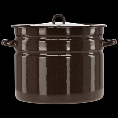 CHOMIK Smaltovaný hrniec s pokrievkou 20 l 32 cm, hnedý CH-EMA3592