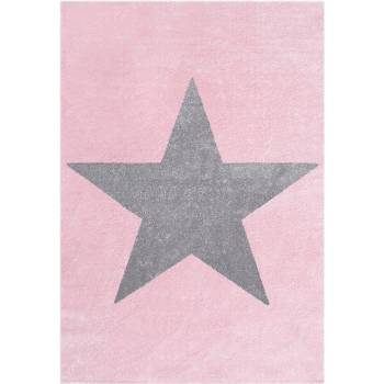 Livone Happy Rugs STAR růžovo/stříbrný