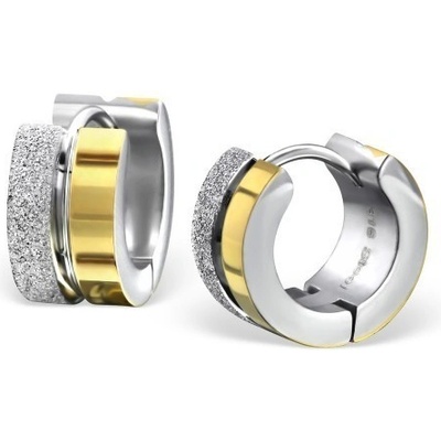 All4Silver oceľové okrúhle náušnice piesok A4S26611