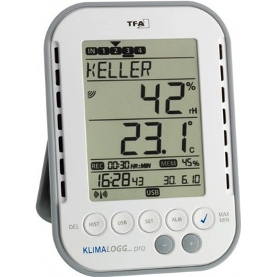 Záznamník TFA 303039 KLIMALOGG PRO do chladničky s certifikátom o kalibrácii (0, 4, 6, 8, 10 °C / 50, 70, 90 %) - TFA Dostmann GmbH & Co. KG | Akreditovaný certifikát ISO/IEC 17025