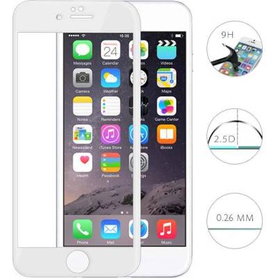 Comma Barde Full Screen Tempered Glass (0.26 mm) - обхващащо и ръбовете стъклено защитно покритие за дисплея и покритие за задната част за iPhone 8 Plus, iPhone 7 Plus (бял)