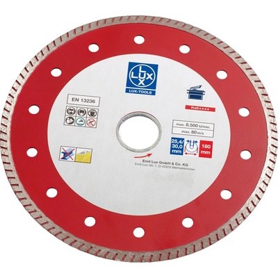 LUX-TOOLS Diamantový rezný kotúč na dlažbu a kameň, pr. 180x25,4/30,0/7 mm