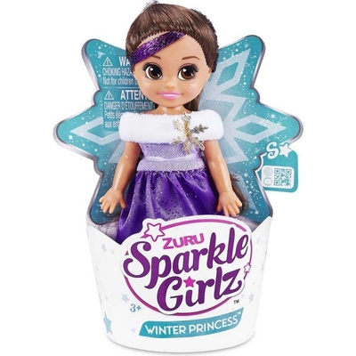 ZURU Sparkle Girlz Zimní princezna v kornoutku brunetka