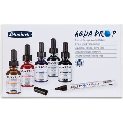 Schmincke Aqua drop Akvarelové farby sada 5 x 30 ml + liner