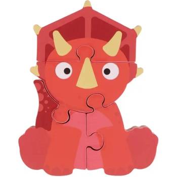 Orange Tree Toys Дървен пъзел Orange Tree Toys - Трицераптор, 4 части (OTT06777)