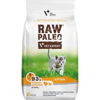 VetExpert Raw Paleo Kitten Turkey Chicken - пълноценна и балансирана храна за котенца от отбиване до 1-годишна възраст, пуешко и пилешко месо, 6 кг, Vet Expert - Полша