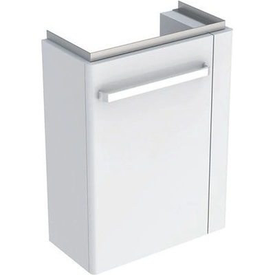 Geberit Selnova Compact skříňka pod umývátko 44,8x25,2x60,4 cm, s držákem na ručníky, 1x dvířka, bílá mat/bílá lesk 501.498.00.1