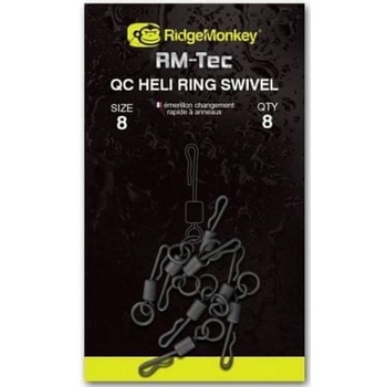 RidgeMonkey Rychlovýmenný obratlík s krúžkom Quick Change Heli Ring Swivel veľ.8