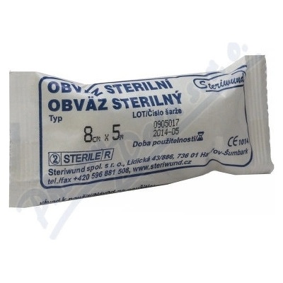 Steriwund Obin. hydrofil.pletené ster.8 cm x 5 m/1 ks