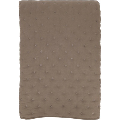 Chic Antique Měkký hnědý prošívaný přehoz Aix Soft na dvoulůžko – 260*240 cm
