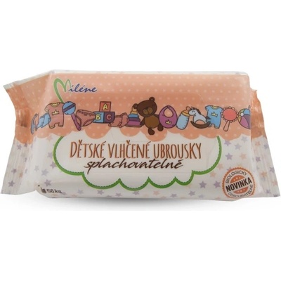 Miléne dětské ubrousky splachovatelné 56 ks