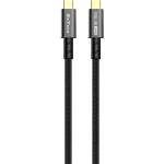 DeTech Кабел за данни DeTech DE-C-C, 100W, 4K, 10GB/s, Type-C - Type-C, PD, 1.0m, Black - 40345 (DE-40345)
