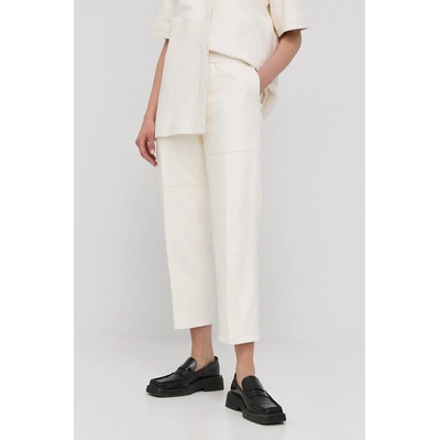 Herskind Кожен панталон Herskind дамско в бяло със стандартна кройка, с висока талия (4379855)
