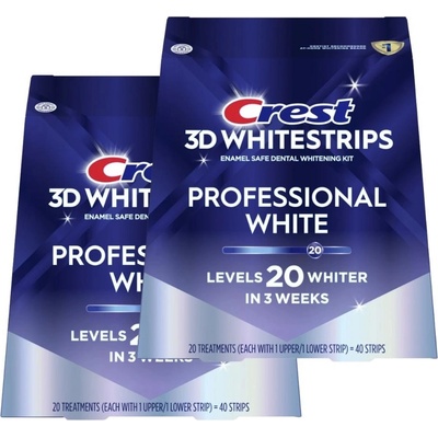 Procter & Gamble Výhodné dvojbalenie Crest 3D Whitestrips PROFESSIONAL WHITE bieliace pásiky na zuby 80 ks