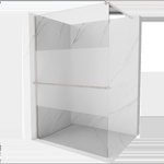 Mexen Kioto+ стена за душ с рафт за разходка 70 x 200 cm, прозрачен/матов, четкан никел - 800-070-121-97-35 (800-070-121-97-35)