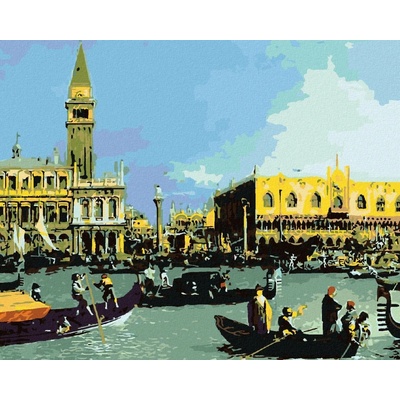 Zuty Malování Podle Čísel Návrat Bucintora Do Přístavu Na Svátek Nanebevstoupení Canaletto 80