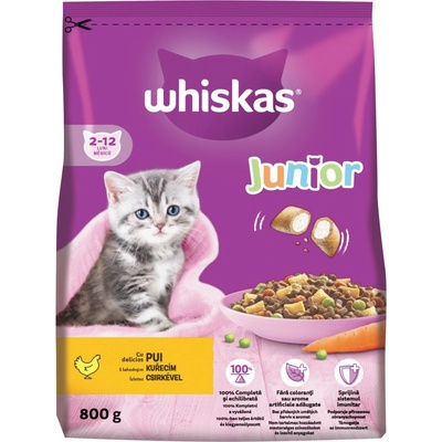 Whiskas Dry Junior s kuracím mäsom 800 g