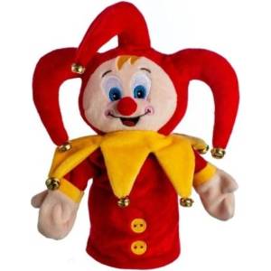 Teddies Гашпарко кукла за ръка плюшена 28см с камбанки на карта (00514106)