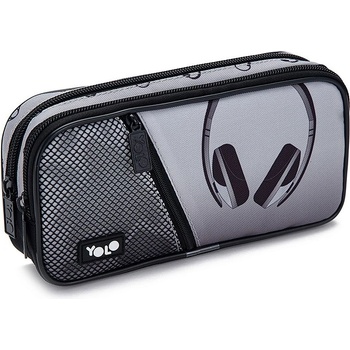 YOLO Ученически несесер YOLO Earphones - 2 ципа (121274-170-33)