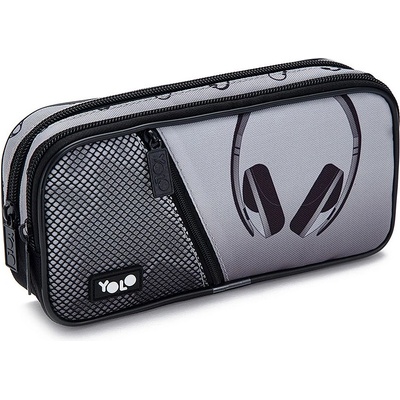 YOLO Ученически несесер YOLO Earphones - 2 ципа (121274-170-33)