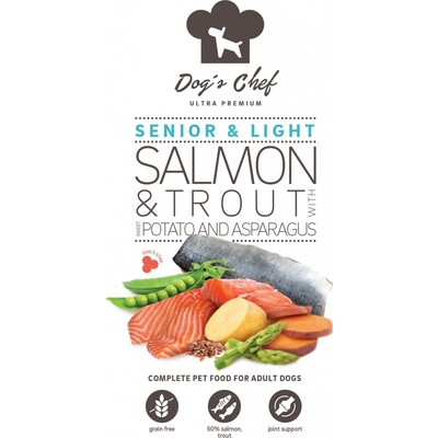 Dog's Chef Salmon & Trout With Sweet Potato And Asparagus Senior & Light 3 x 12 kg