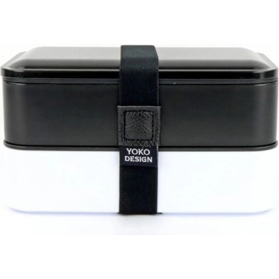 Box na jídlo Yoko Design dvoupatrový 1,2 litru, černý