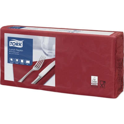 Tork ubrousky papírové 2V obědový bordó 33x33cm
