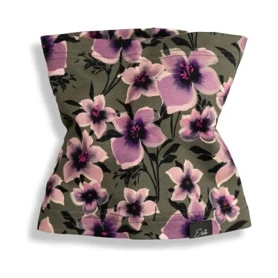ESITO Bavlnený nákrčník Purple flower zelený